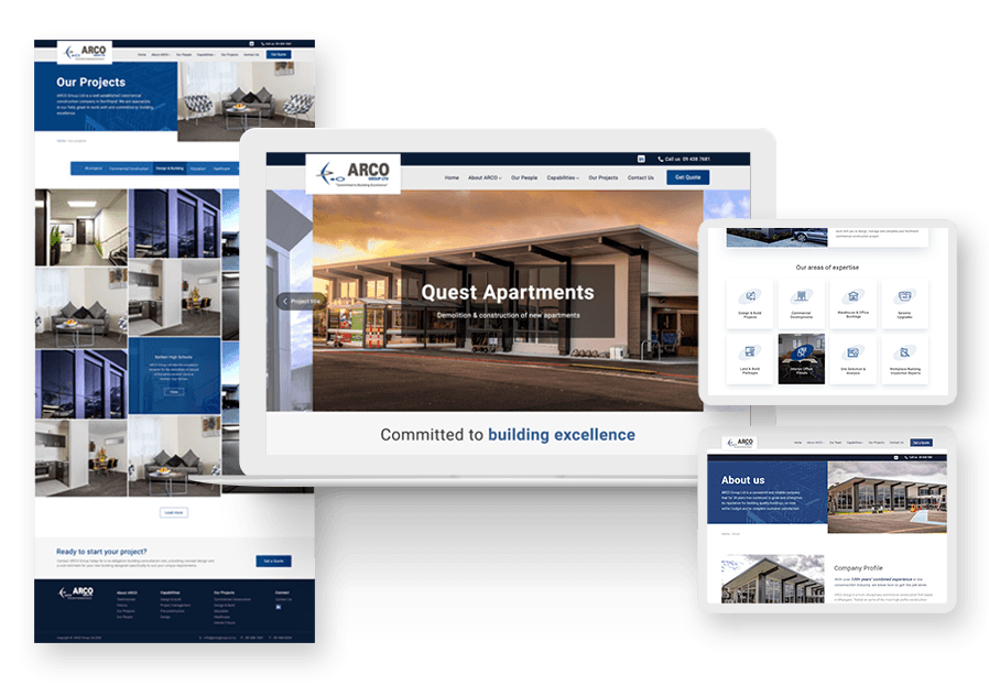 Manhobeersa created the website for construction company ARCO to present their services